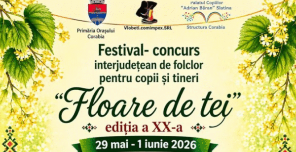 Festivalul „Floare de tei”, ediția a XX-a, continuă astăzi la Corabia cu Gala Laureaților și recitaluri Cristina Ene și Emilian