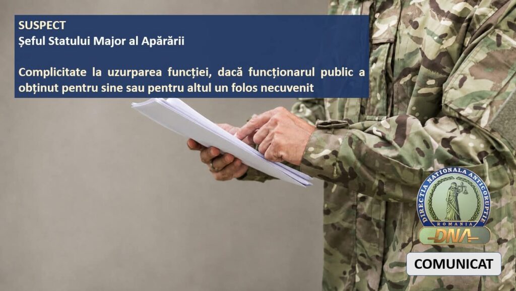 ​CUTREMUR LA VÂRFUL ARMATEI ROMÂNE: Șeful Statului Major al Apărării, generalul Vlad Gheorghiță, pus sub urmărire penală de DNA pentru corupție