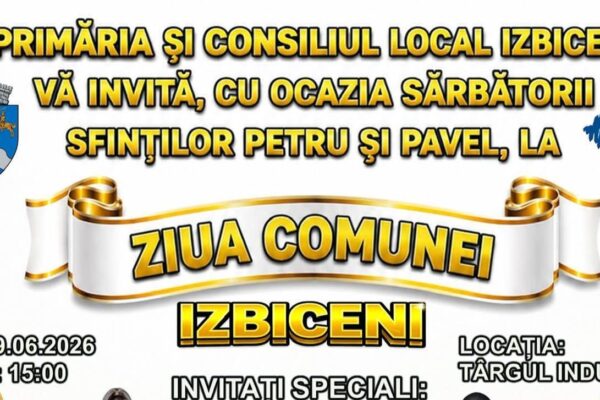 Izbiceni își sărbătorește Ziua Comunei pe 29 iunie, cu artiști de top și foc de artificii