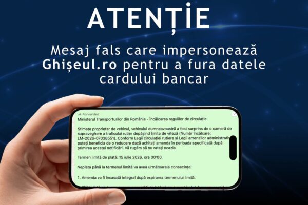 Atenționare DNSC: mesaje false care imită Ghișeul.ro fură datele cardului bancar